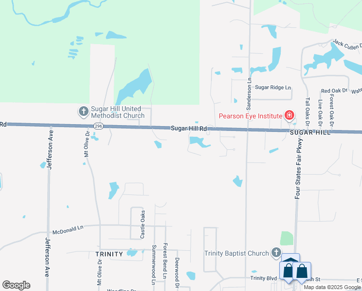map of restaurants, bars, coffee shops, grocery stores, and more near 3 Lauren Drive in Texarkana