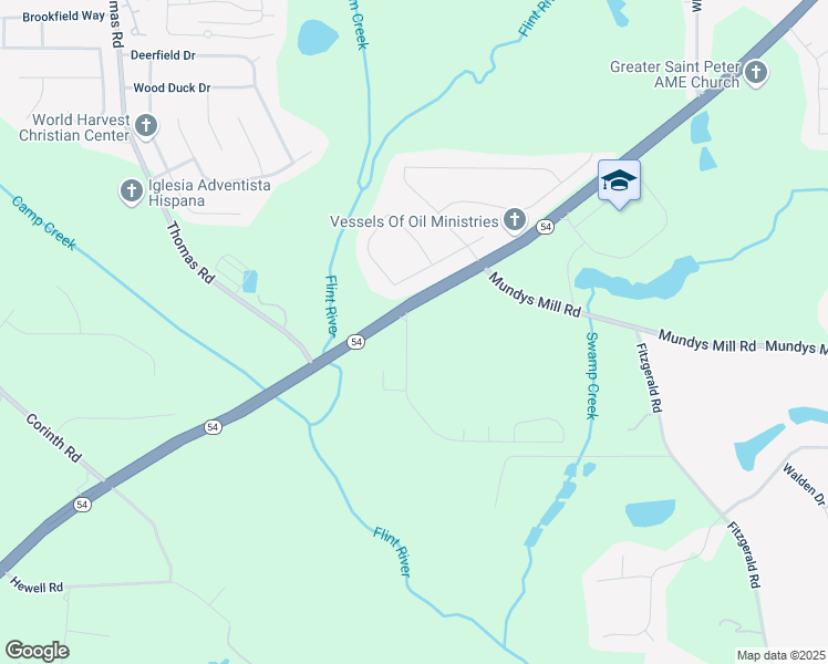 map of restaurants, bars, coffee shops, grocery stores, and more near 9744 Musket Ridge Circle in Jonesboro