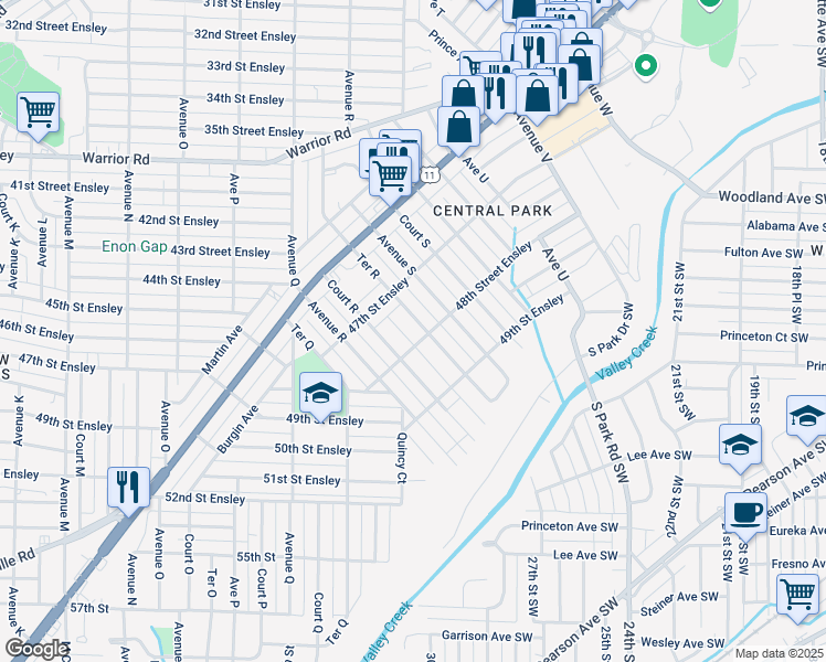 map of restaurants, bars, coffee shops, grocery stores, and more near 4737 Court R in Birmingham