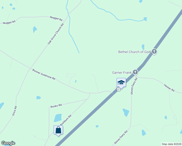 map of restaurants, bars, coffee shops, grocery stores, and more near 115 Bonner Goldmine Road in Roopville