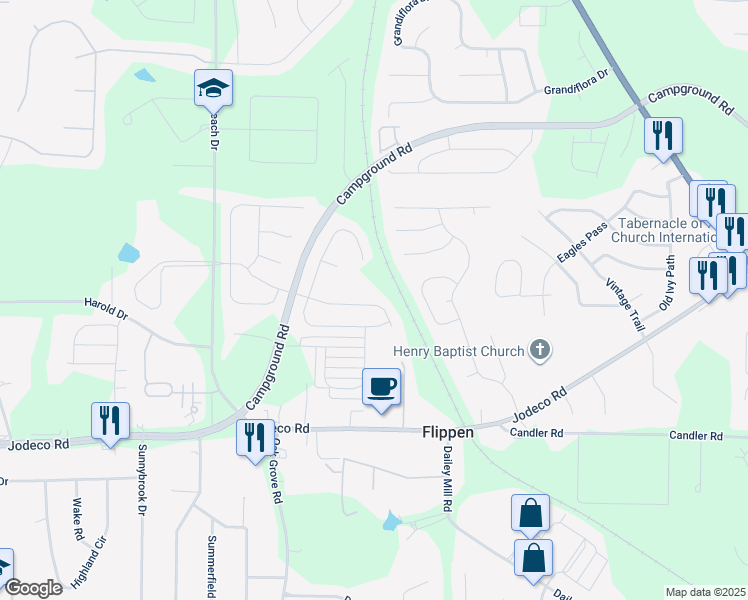 map of restaurants, bars, coffee shops, grocery stores, and more near 780 Winbrook Drive in McDonough