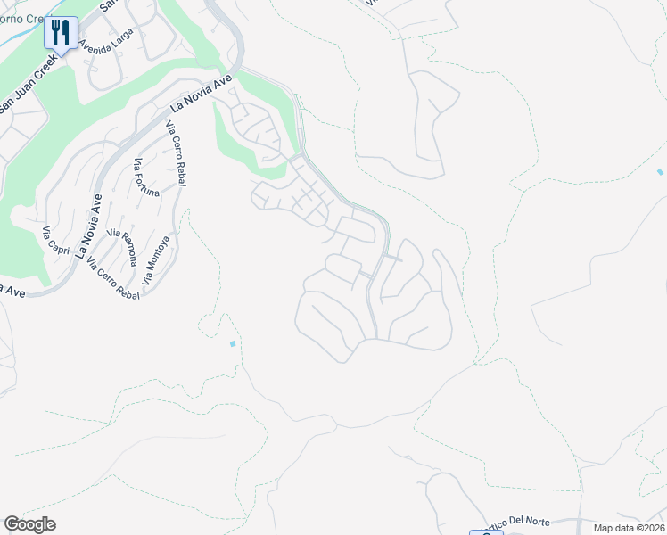 map of restaurants, bars, coffee shops, grocery stores, and more near 28382 Via Del Sereno in San Juan Capistrano