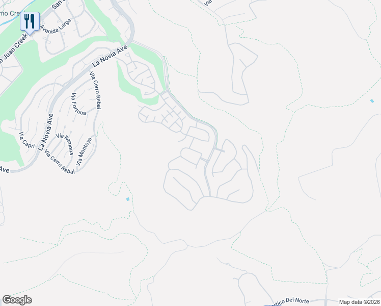 map of restaurants, bars, coffee shops, grocery stores, and more near 28411 Via Mondano in San Juan Capistrano