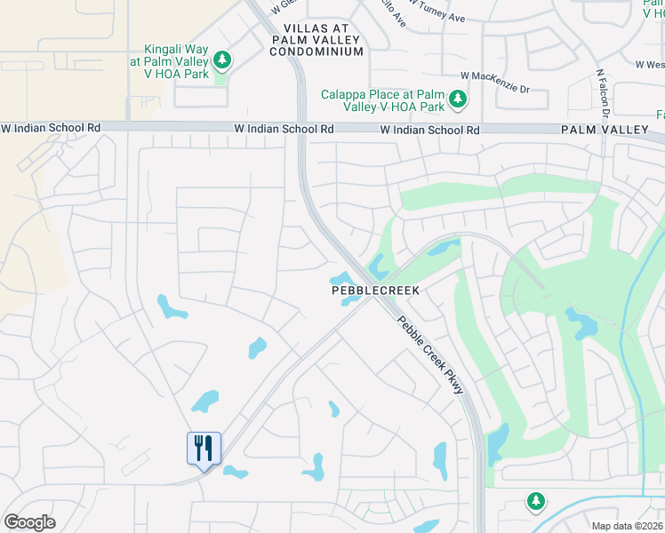 map of restaurants, bars, coffee shops, grocery stores, and more near 15907 West Mulberry Drive in Goodyear
