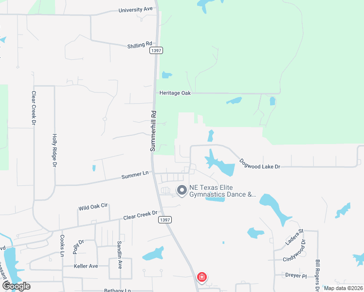 map of restaurants, bars, coffee shops, grocery stores, and more near 15 Dogwood Place in Texarkana
