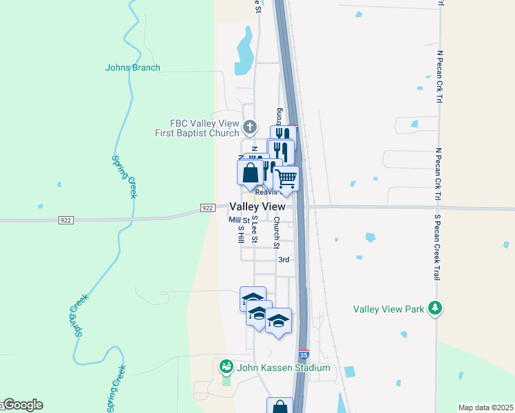map of restaurants, bars, coffee shops, grocery stores, and more near in Valley View