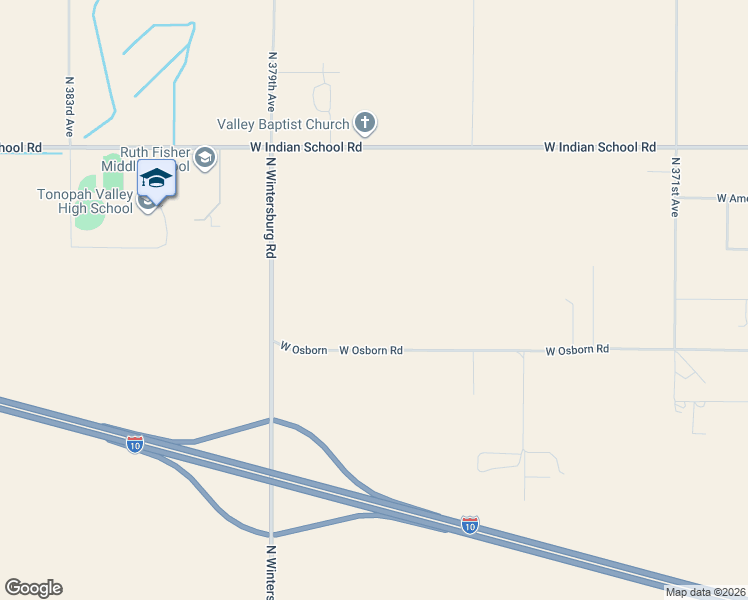 map of restaurants, bars, coffee shops, grocery stores, and more near West Osborn Road in Tonopah