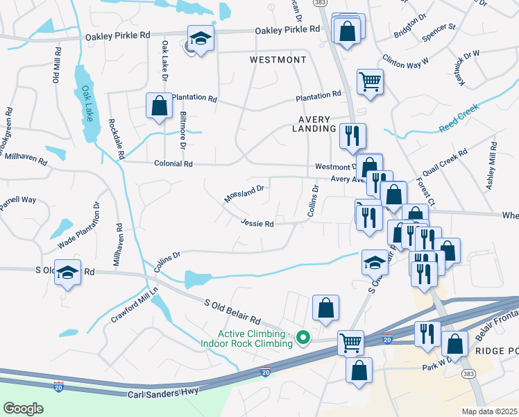 map of restaurants, bars, coffee shops, grocery stores, and more near 628 Todd Road in Augusta