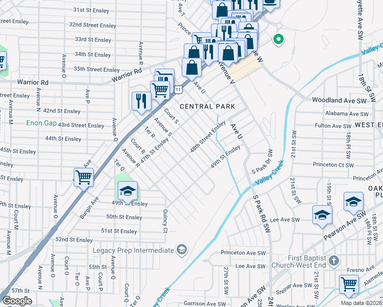 map of restaurants, bars, coffee shops, grocery stores, and more near 4733 Avenue South in Birmingham