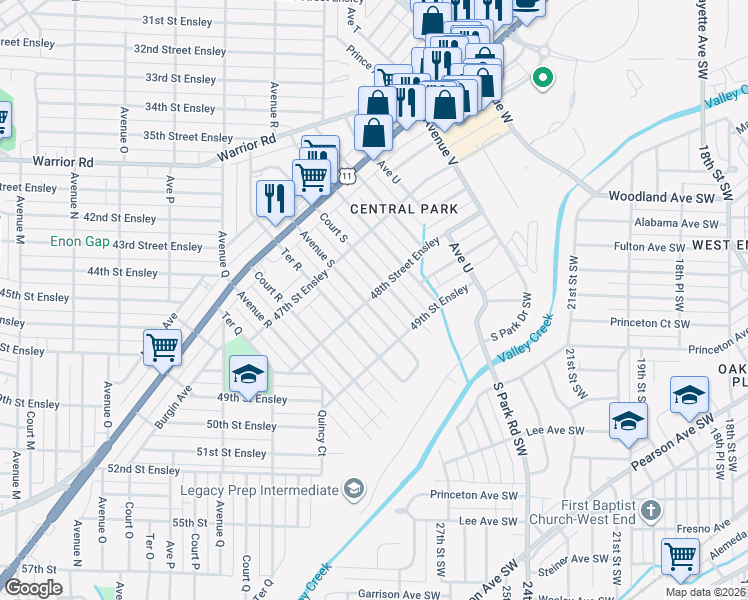 map of restaurants, bars, coffee shops, grocery stores, and more near 4733 Avenue South in Birmingham