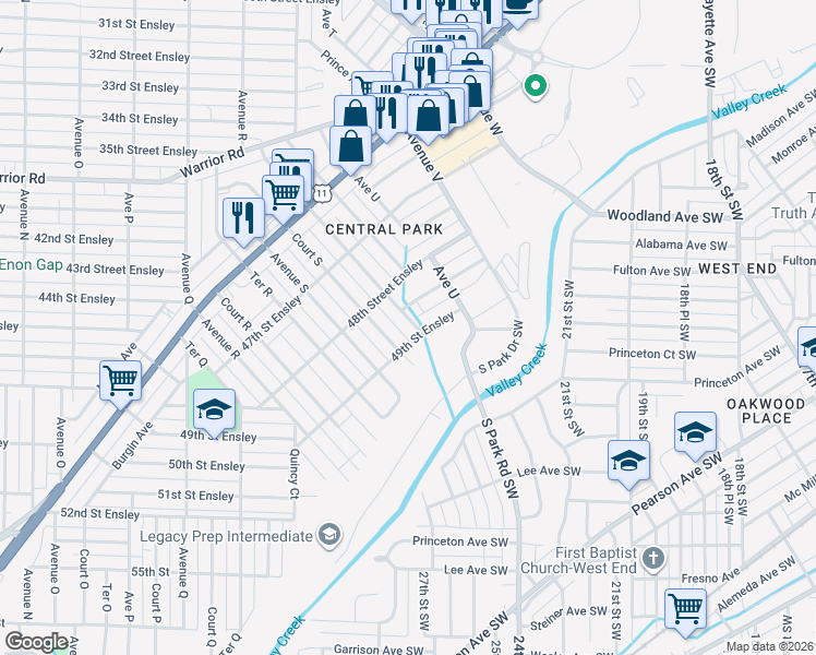 map of restaurants, bars, coffee shops, grocery stores, and more near 4825 Terrace South in Birmingham