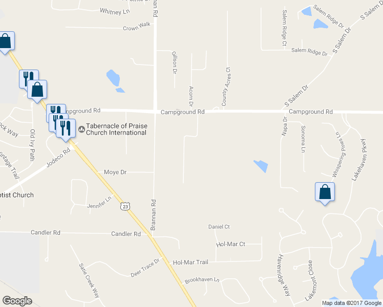 map of restaurants, bars, coffee shops, grocery stores, and more near 151 Palmer Road in McDonough
