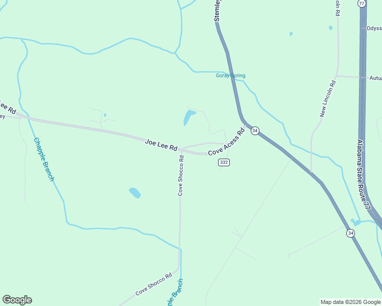 map of restaurants, bars, coffee shops, grocery stores, and more near 318 Cove Access Road in Talladega