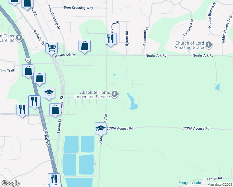 map of restaurants, bars, coffee shops, grocery stores, and more near 1868 Lake Ridge Court in Jonesboro