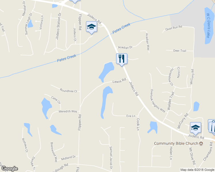 map of restaurants, bars, coffee shops, grocery stores, and more near 83 Lewis Road in Stockbridge