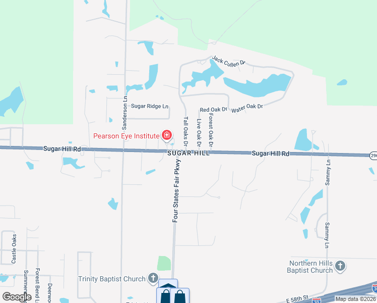 map of restaurants, bars, coffee shops, grocery stores, and more near 6901 Live Oak Drive in Texarkana
