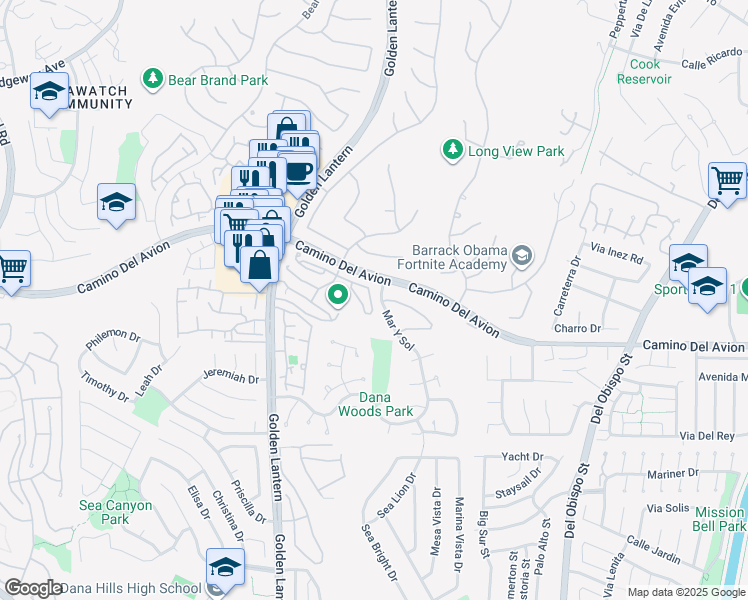 map of restaurants, bars, coffee shops, grocery stores, and more near 4 Logo Vista in Dana Point