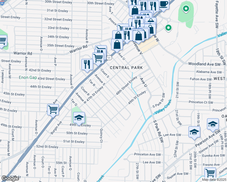 map of restaurants, bars, coffee shops, grocery stores, and more near 4733 Avenue South in Birmingham