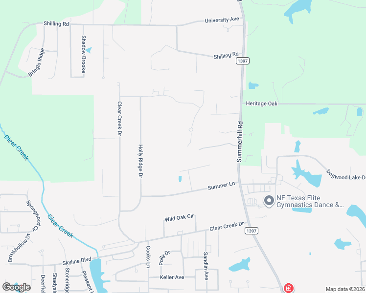 map of restaurants, bars, coffee shops, grocery stores, and more near 40 Knotty Pine Place in Texarkana