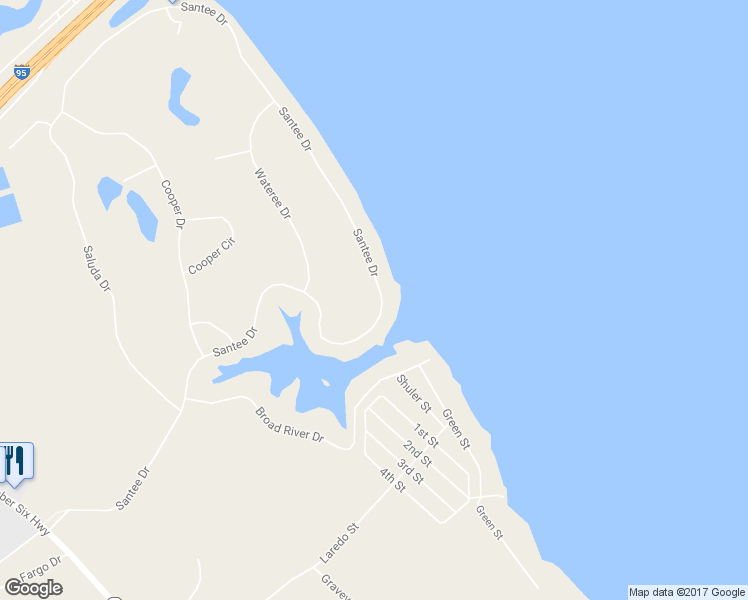 map of restaurants, bars, coffee shops, grocery stores, and more near 428 Santee Drive in Santee