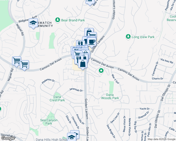 map of restaurants, bars, coffee shops, grocery stores, and more near 20 Terra Vista in Dana Point