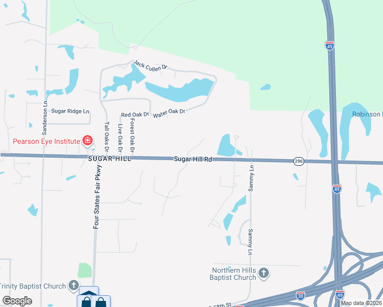map of restaurants, bars, coffee shops, grocery stores, and more near 6904 Cherrybark Circle in Texarkana