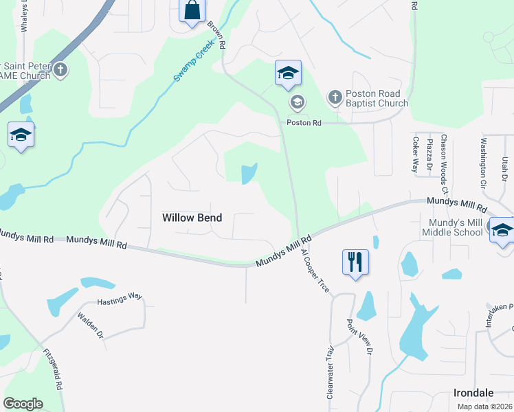 map of restaurants, bars, coffee shops, grocery stores, and more near 790 Maple Valley Way in Jonesboro