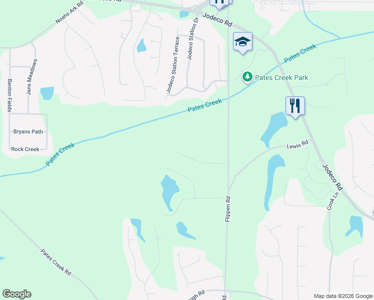 map of restaurants, bars, coffee shops, grocery stores, and more near 106 Roundtree Court in Stockbridge