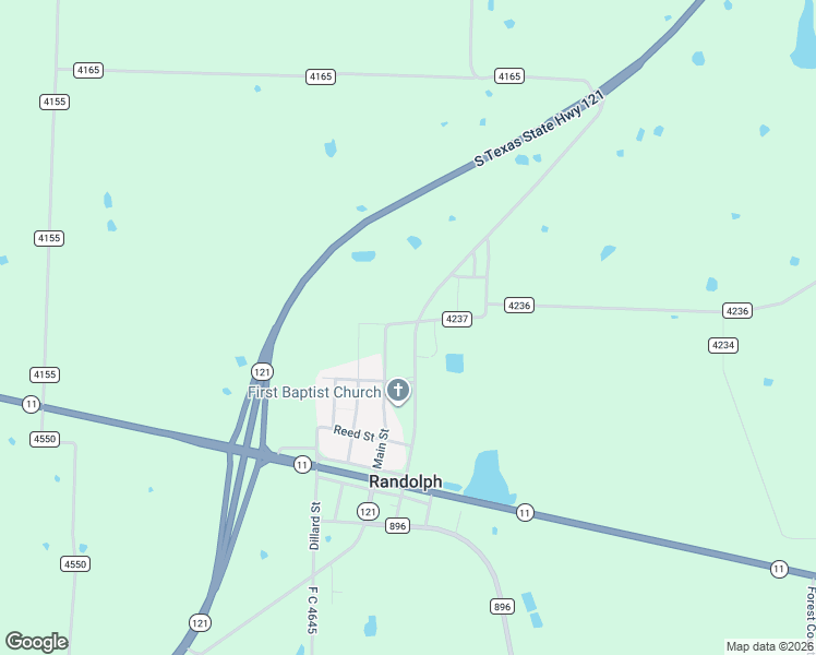 map of restaurants, bars, coffee shops, grocery stores, and more near 919 Texas 121 Business in Randolph