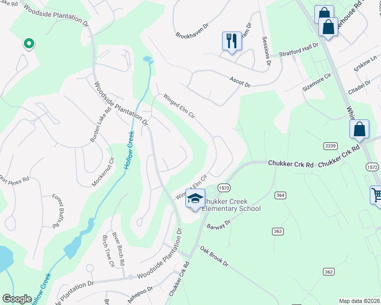 map of restaurants, bars, coffee shops, grocery stores, and more near 168 Cottonwood Creek Lane in Aiken