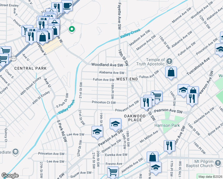 map of restaurants, bars, coffee shops, grocery stores, and more near 1851 Saint Charles Court in Birmingham