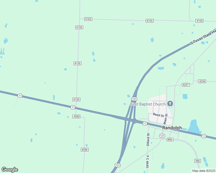 map of restaurants, bars, coffee shops, grocery stores, and more near 7230 Texas 121 in Bonham