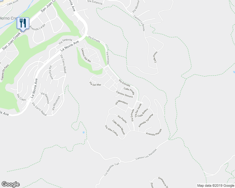 map of restaurants, bars, coffee shops, grocery stores, and more near 31231 Paseo Crucero in San Juan Capistrano