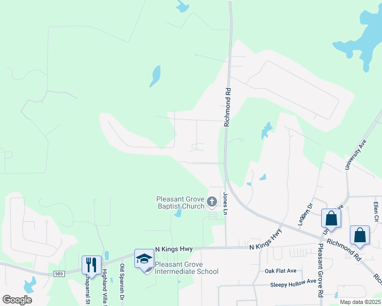map of restaurants, bars, coffee shops, grocery stores, and more near 10 Lazy Lane in Texarkana