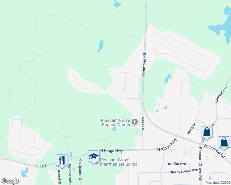 map of restaurants, bars, coffee shops, grocery stores, and more near 10 Lazy Lane in Texarkana