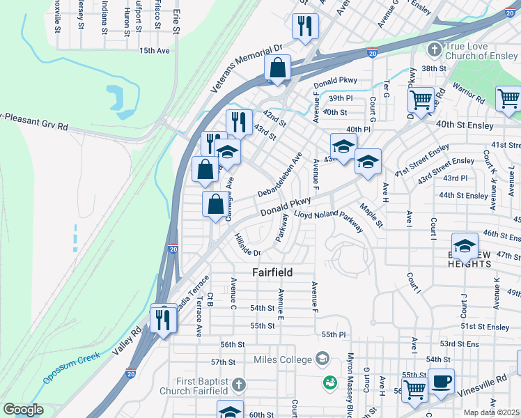 map of restaurants, bars, coffee shops, grocery stores, and more near 446 Valley Road in Fairfield
