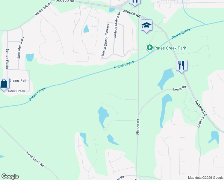map of restaurants, bars, coffee shops, grocery stores, and more near 106 Roundtree Court in Stockbridge