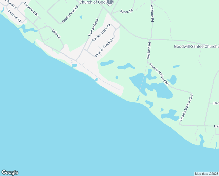 map of restaurants, bars, coffee shops, grocery stores, and more near 3994 Princess Pond Road in Summerton