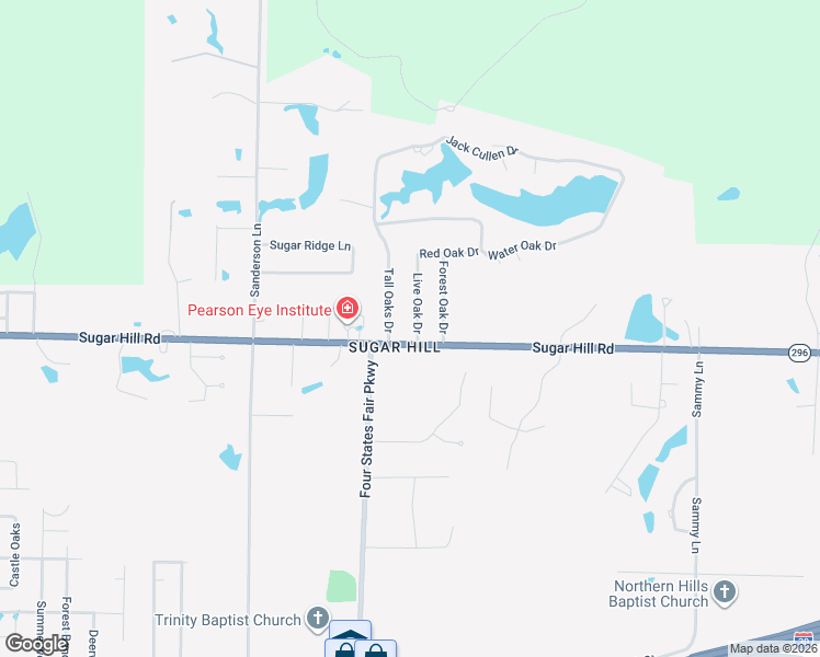 map of restaurants, bars, coffee shops, grocery stores, and more near 6901 Live Oak Drive in Texarkana