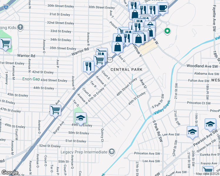 map of restaurants, bars, coffee shops, grocery stores, and more near 4733 Avenue South in Birmingham