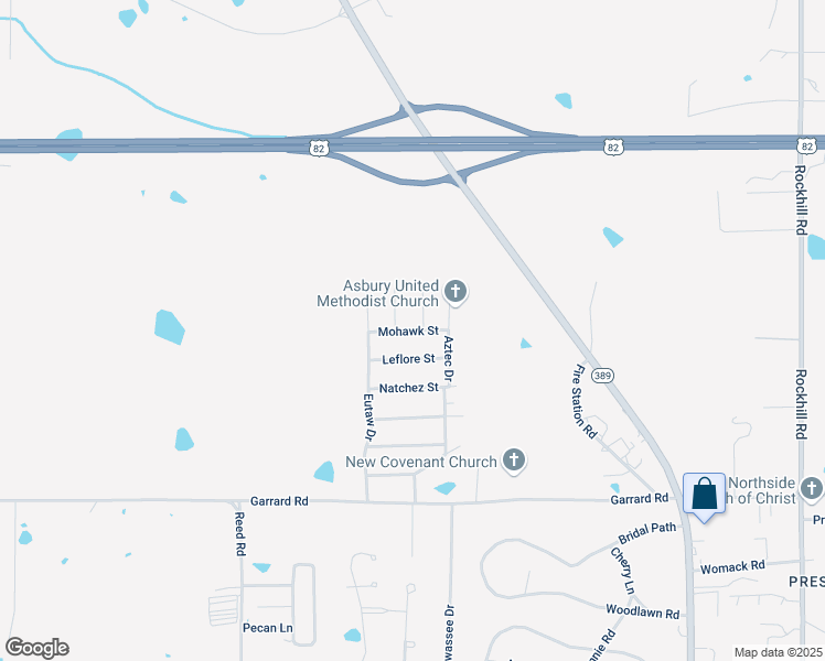 map of restaurants, bars, coffee shops, grocery stores, and more near Mohawk Street in Starkville