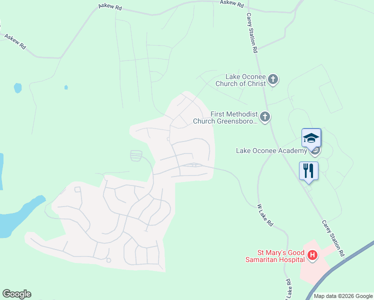 map of restaurants, bars, coffee shops, grocery stores, and more near in Greensboro