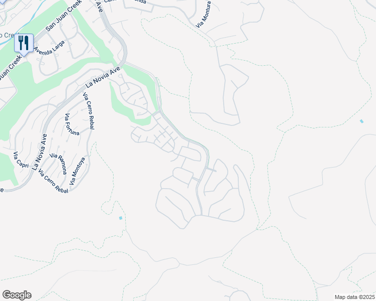 map of restaurants, bars, coffee shops, grocery stores, and more near 28411 Calle Pinata in San Juan Capistrano