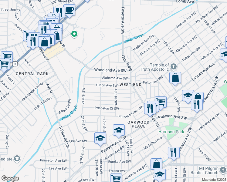map of restaurants, bars, coffee shops, grocery stores, and more near 1851 Saint Charles Court in Birmingham
