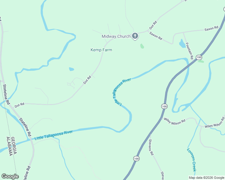 map of restaurants, bars, coffee shops, grocery stores, and more near 746 Dot Road in Bowdon