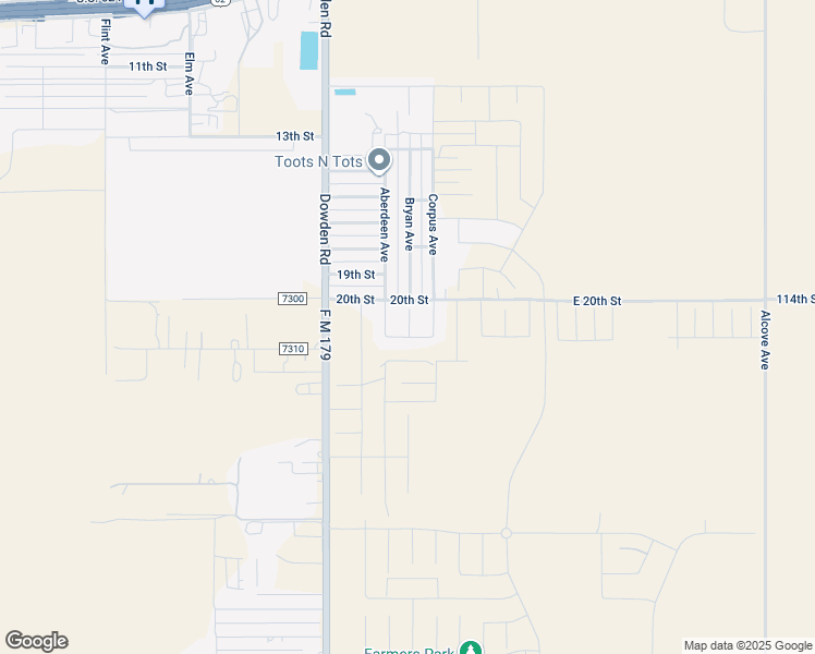 map of restaurants, bars, coffee shops, grocery stores, and more near 114th St in Wolfforth