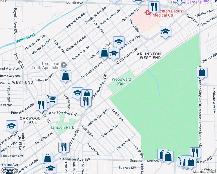 map of restaurants, bars, coffee shops, grocery stores, and more near 1332 McMillon Avenue in Birmingham