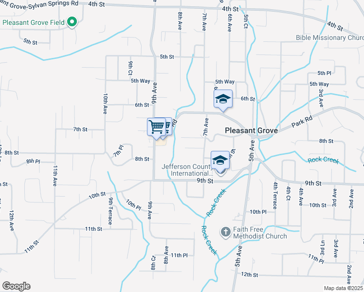 map of restaurants, bars, coffee shops, grocery stores, and more near 740 7th Way in Pleasant Grove