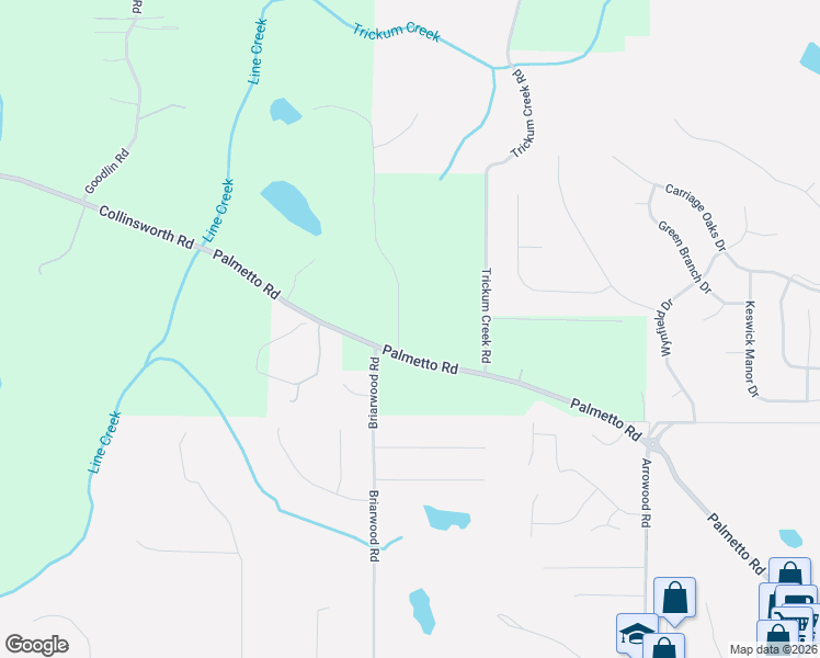 map of restaurants, bars, coffee shops, grocery stores, and more near 109 Lincoln Road in Tyrone