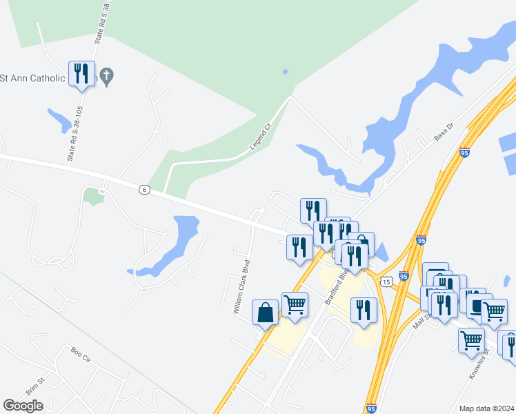 map of restaurants, bars, coffee shops, grocery stores, and more near 121 Lakeland Circle in Santee